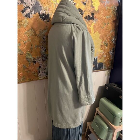 Young, Fabulous & Broke Sandrine Coat in Green, Soft and Comfy Cocoon Coat W/Puf - Picture 8 of 15